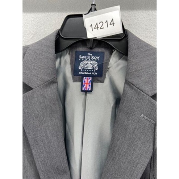 NWT The‎ Savile Row Company Blazer Jacket Mens Sz 40S Gray Heather Single Breast - Picture 6 of 14